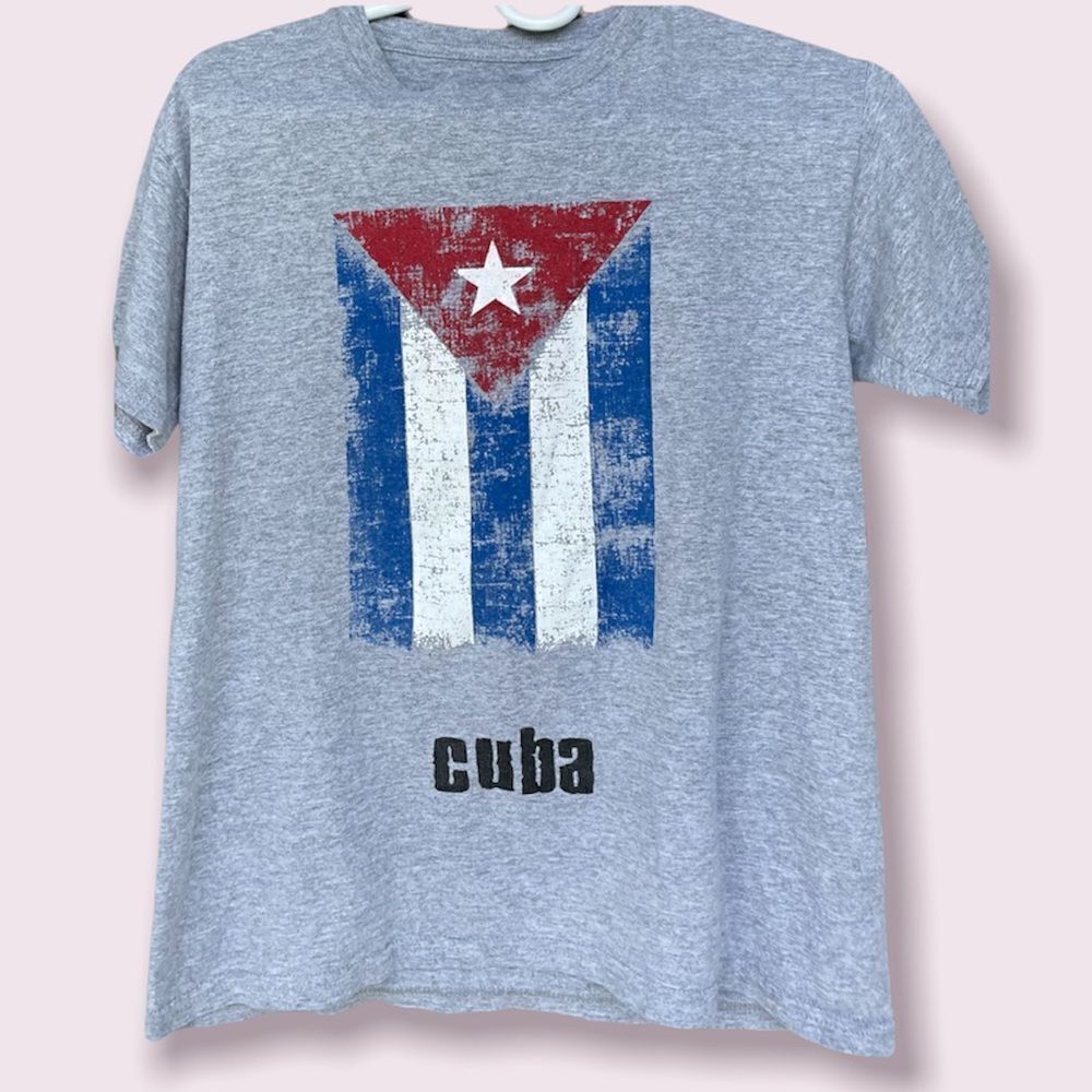 Grey Cuban Flag Shirt